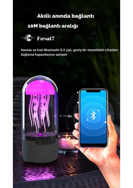 Denizanası Hareketli Gece Lambası LED ve Bluetooth Hoparlör Ev Ofis Sevgiliye Hediye Gece Lambası fırsatları