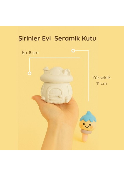 Şirinler Evi Seramik Saksı/kutu | Boyanabilir Çocuk Odası Dekor