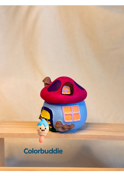 Şirinler Evi Seramik Saksı/kutu | Boyanabilir Çocuk Odası Dekor