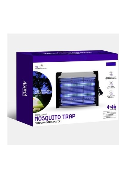 4+4W Ev Kamp Asılabilir Uv Işıklı Elektrikli Sivrisinek Öldürücü Sinek Öldürücü Kovucu Sineksavar