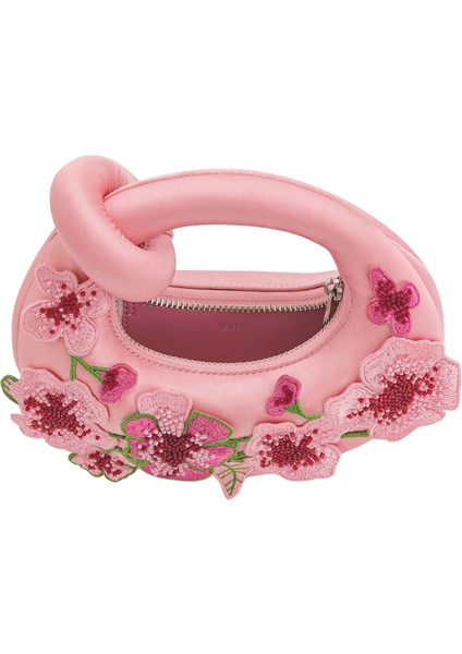 Jw Peı Pembe Abaküs Işlemeli Çiçekli Mini Üst Saplı Çanta modelleri