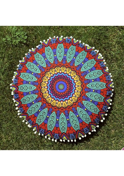 Mandala 2 - Yıkanabilir Kılıflı Yer Minderi – Çift Taraflı Ponponlu - Koltuk Yastığı, Meditasyon Yastığı, Oturma Odası Veya Balkon fiyatları