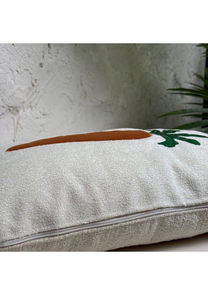 Havuç Punch Nakışlı Yastık - Yıkanabilir Yastık Kılıfı, Çocuk Odası ve Kreş Dekorasyonu Için Yumuşak Tüylü fiyatları