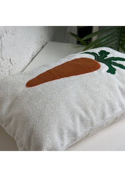 Havuç Punch Nakışlı Yastık - Yıkanabilir Yastık Kılıfı, Çocuk Odası ve Kreş Dekorasyonu Için Yumuşak Tüylü fırsatları