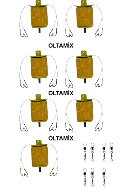 Sazan Için 7 Adet Küspeli 4 Er Iğneli Hazır Takım 7 Aadet Fırdöndü Süper Kalite