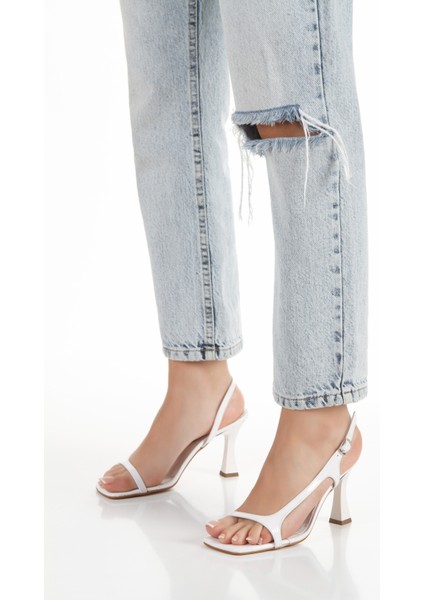 Kadın Bant Detaylı Arkası Açık Yüksek Topuklu Klasik Ayakkabı UN001-0313 modelleri