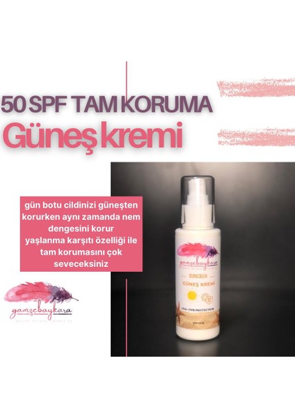 Gamzebaykarabeauty Güneş Kremi Yoğun Koruma Su Bazlı Suya Dayanıklı Tam Koruma