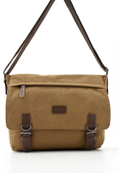 Şık ve Kullanışlı Bej Kanvas Postacı Çantası, Omuz ve Laptop Bölmeli, Günlük Kullanım Için. modelleri