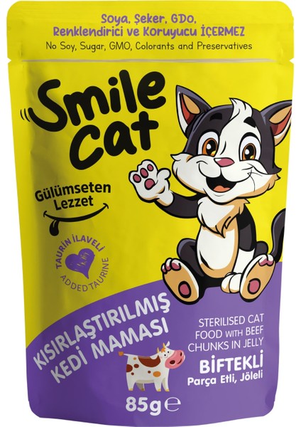 Cat Pouch 85 gr Kısır Kedi Biftekli
