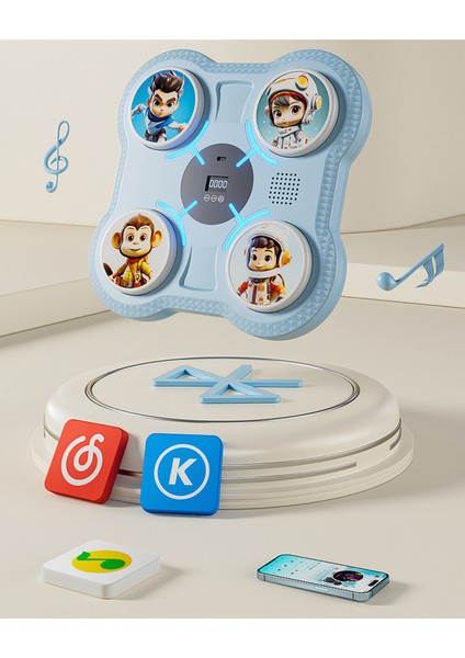 Müzikli Çocuk Box Makinesi USB Şarjlı Duvara Monte Edilebilir Ekranlı Vuruş Hassasiyetli Box Makine modelleri