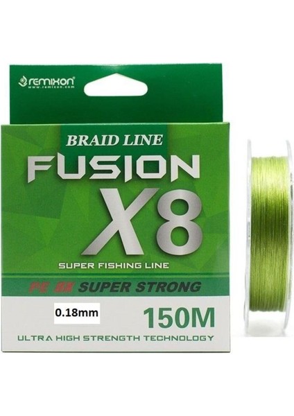 Fusion 150M 0.18MM X8 Green 8 Kat Ip Misina