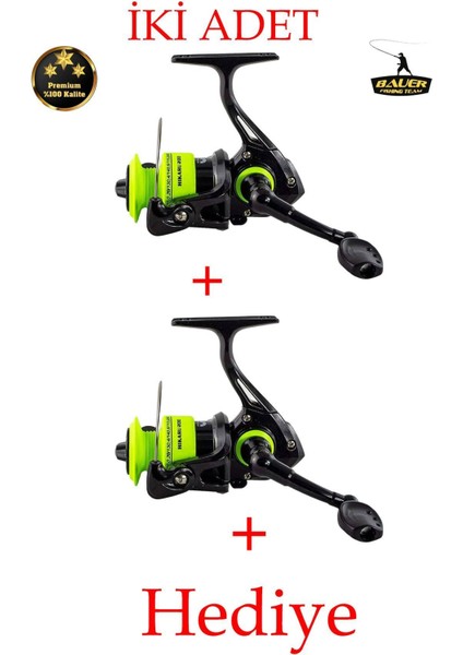 2 Adet Bauer Hıkaru 200 Lrf & Spin Olta Makinesi 5 Bilye