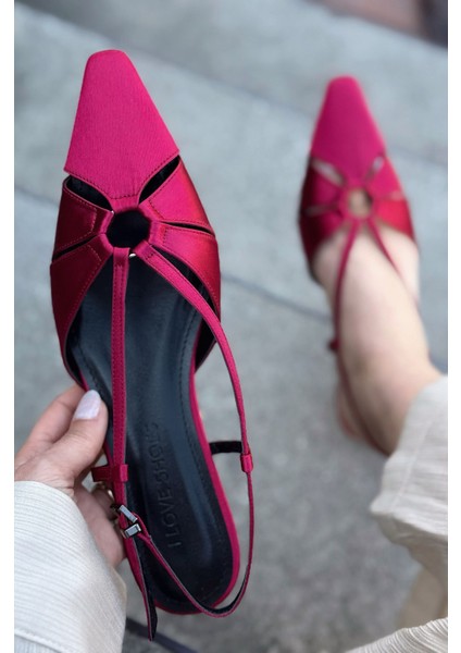 Ozeras Saten Bordo Kısa Topuklu Stiletto fiyatları