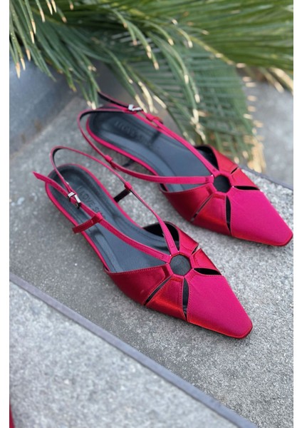 Ozeras Saten Bordo Kısa Topuklu Stiletto fırsatları