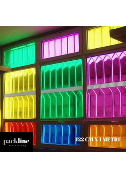 Marketing Transparan Renkli Folyo Yapışkanlı Kırmızı 122CM x 1metre