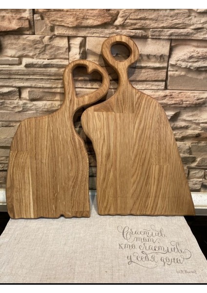 Ahşap Ikili Sevgili Model Kesme Tahtası Takımı