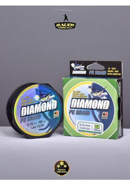 Bauer Dıamond Pe Braid 4x 150 Metre Ip Misina Süper Kaliteli