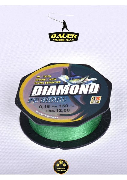 Bauer Dıamond Pe Braid 4x 150 Metre Ip Misina Süper Kaliteli indirimleri
