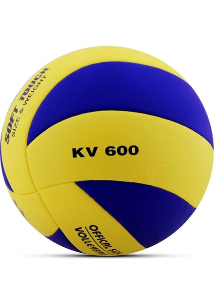 Voleybol Topu Soft Touch Yapıştırma Yumuşak Yüzey 18 Panel 5 Numara Sarı-Lacivert