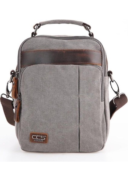 Şık Gri Kanvas El Çantası, Hafif ve Dayanıklı Tasarım