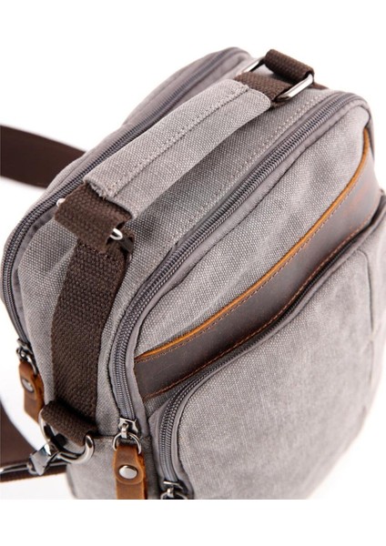 Şık Gri Kanvas El Çantası, Hafif ve Dayanıklı Tasarım