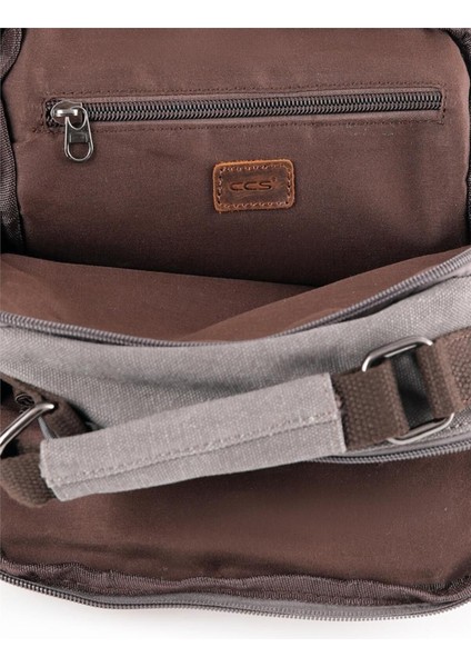 Şık Gri Kanvas El Çantası, Hafif ve Dayanıklı Tasarım