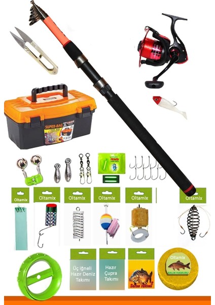 Çok Renkli Yeni Başlayanları Profosyonel Yapan Ekonomik Olta Seti Harika Kalite Deniz ve Göl Takım