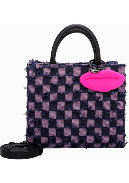 Big Boxy Fancy Squares Denim Omuz Askılı Lüks Çanta