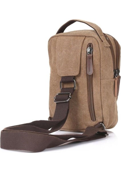 Kanvas Tek Askılı Çapraz Çanta, Şık ve Kullanışlı, Kahverengi Renk Seçeneğiyle. fırsatları