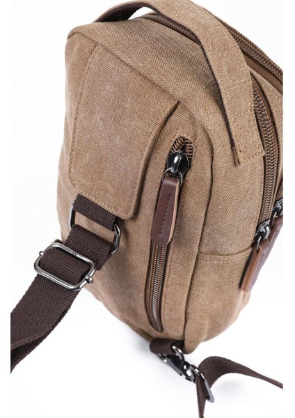Kanvas Tek Askılı Çapraz Çanta, Şık ve Kullanışlı, Kahverengi Renk Seçeneğiyle. indirimleri