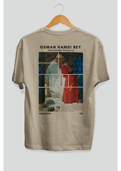 Osman Hamdi Bey Arka Baskılı Oversize T-Shirt Erkek Kadın Bisiklet Yaka Pamuk Tişort fiyatları