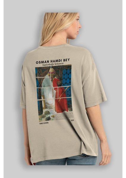 Osman Hamdi Bey Arka Baskılı Oversize T-Shirt Erkek Kadın Bisiklet Yaka Pamuk Tişort modelleri