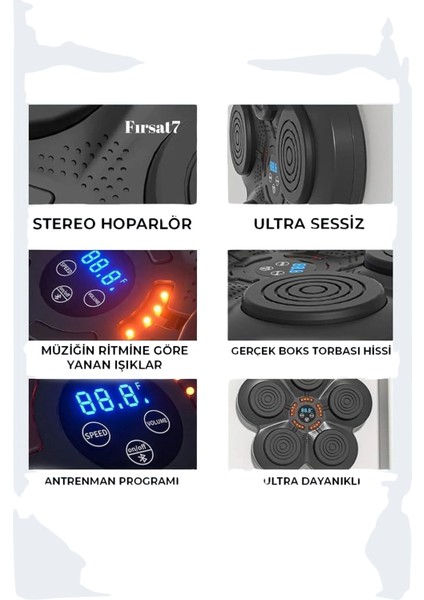 Boks Eğitim Makinesi Müzikli Duvara Monte Edilebilir Eldivenli Boks Padi Yetişkin Boks Egzersizi