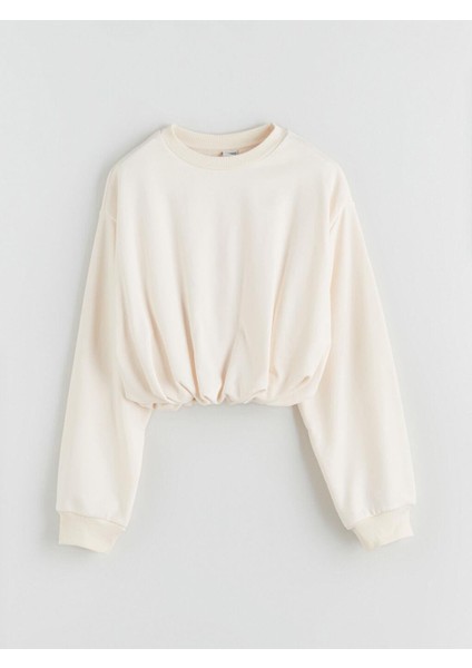 Bisiklet Yaka Basic Kız Çocuk Sweatshirt (W5)