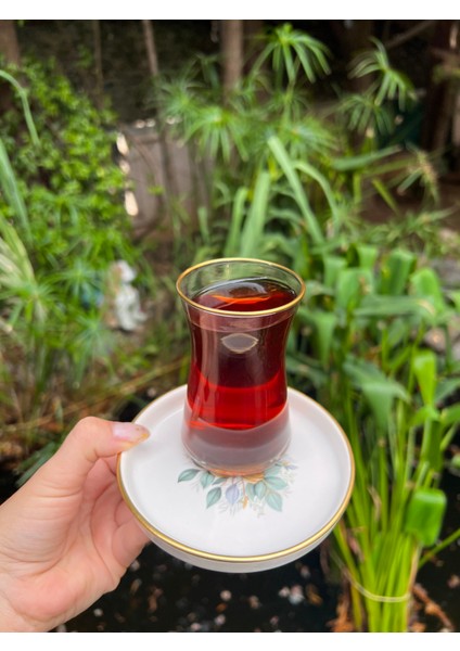 6 Parça Çiçek Desenli Seramik Altlıklı Çay Takımı - 130 ml modelleri