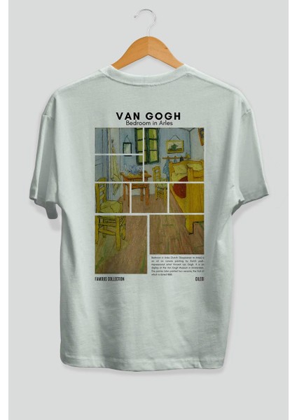 Van Gogh Arka Baskılı Oversize T-Shirt Erkek Kadın Bisiklet Yaka Pamuk Tişort fiyatları