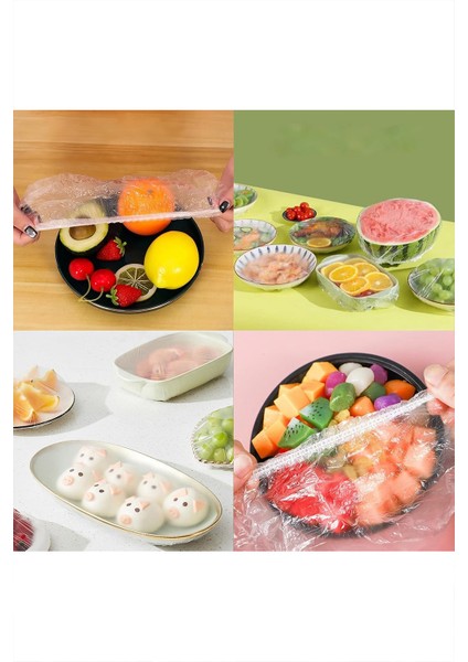 Lastikli Buzdolabı Poşeti 100 Adet - Kullan At Gıda Bonesi Strech Kapak - Tabak Bonesi fiyatları