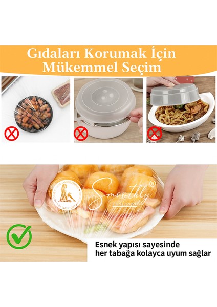 Lastikli Buzdolabı Poşeti 100 Adet - Kullan At Gıda Bonesi Strech Kapak - Tabak Bonesi modelleri