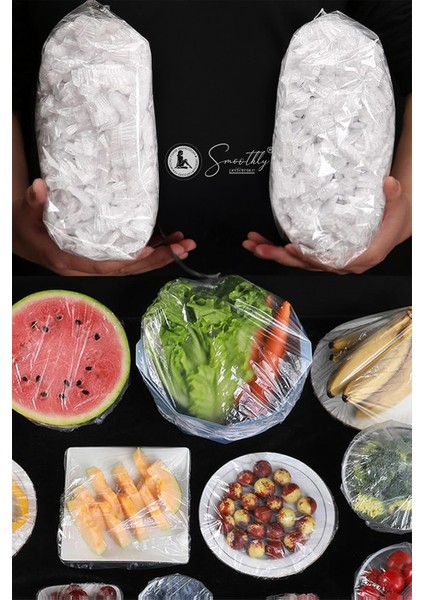 Lastikli Buzdolabı Poşeti 100 Adet - Kullan At Gıda Bonesi Strech Kapak - Tabak Bonesi fırsatları