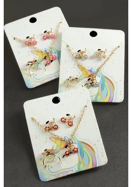 Bisiklet Mineli Set Kolye