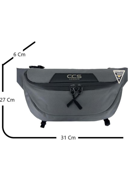 Gri Çift Gözlü Xl Bel Çantası, Şık ve Kullanışlı Tasarım