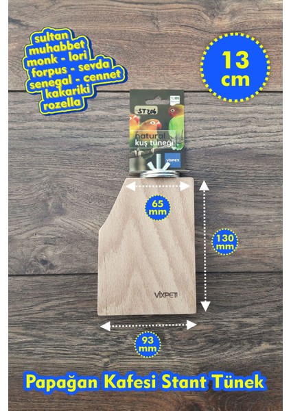 Venty 13 cm Stand Papağan Tüneği | Ahşap Stand | Sultan, Lori, Monk, Senegal, Konur, Muhabbet, Forpus, Sevda, Cennet - ST206
