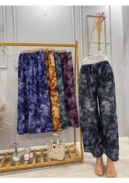 Bol Paça Beli Lastikli Viskon Paltolon modelleri