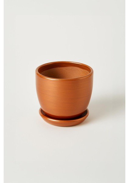 Tabaklı Bronz Çömlek Saksı 19X19 cm fiyatları