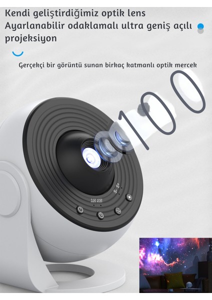 Hd Kaliteli 12 Film Disk Galaksi Projektörü LED Gökyüzü Projeksiyon Yıldızlı Masa ve Gece Lambası