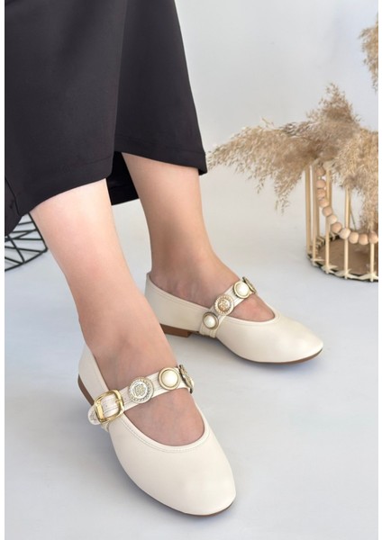 Bernishoes Atnis Bej Cilt Babet Ayakkabı