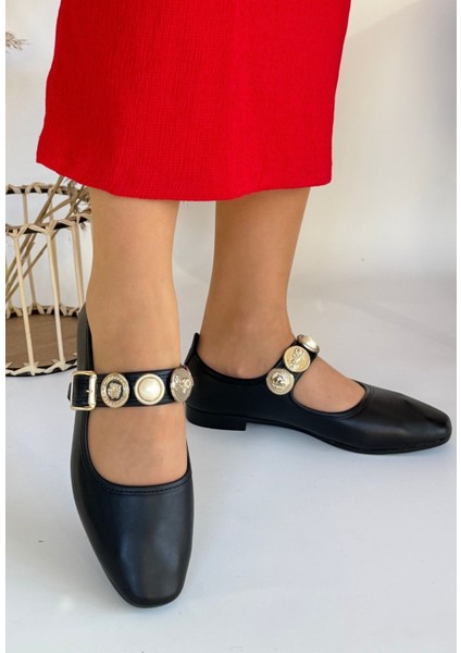 Bernishoes Koope Siyah Cilt Babet Ayakkabı modelleri