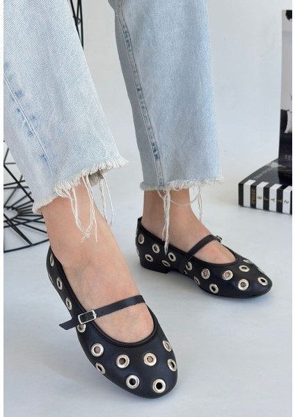 Bernishoes Tinta Siyah Cilt Babet Ayakkabı