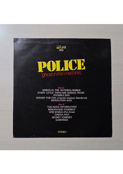 The Police - Ghost In The Machine - ***türkiye Baskısına Özel, Farklı Kapaklı Versiyon*** -1982 - Dönem Baskı Plak - Longplay - Lp fiyatları