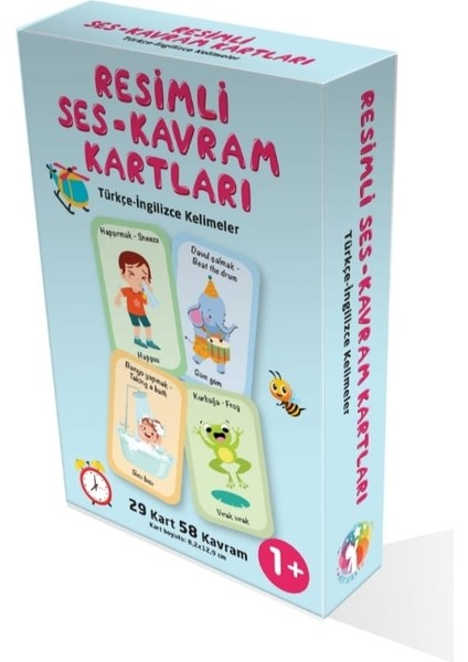 Resimli-Ses Kavram Kartları Türkçe Ingilizce Kelimeler